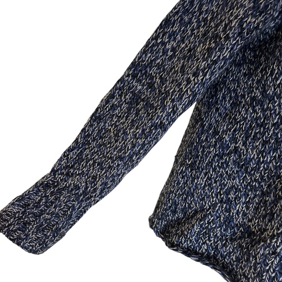 Vintage GAP chunky wool turtleneck sweater in marled blue and white knit Large - Picture 7 of 12